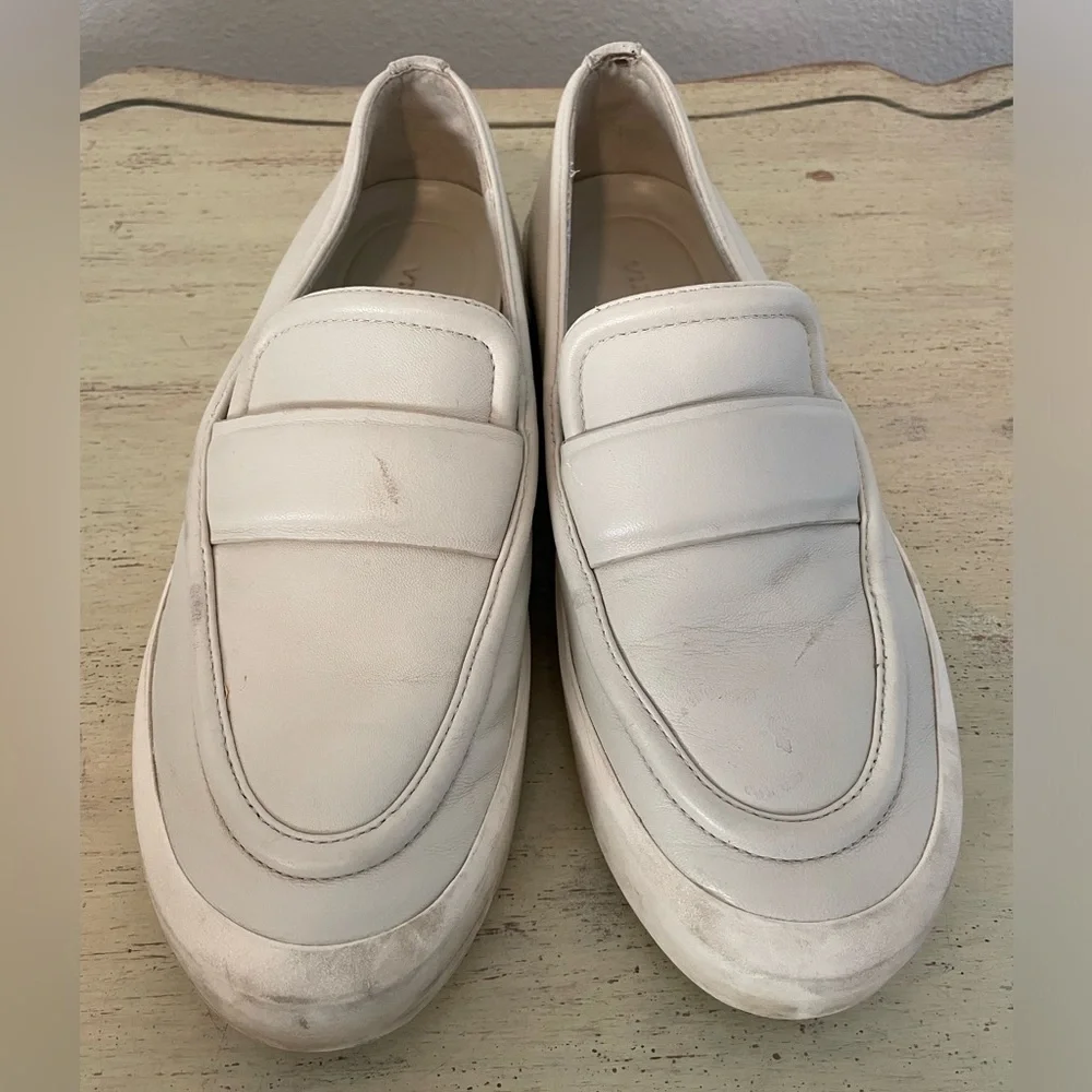 VINCE Ghita‎ Platform Penny Loafer in Off White Size 8 M $230
